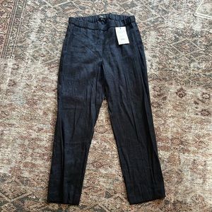 Like New Theory Navy Basic Pull On Pant in Linen
